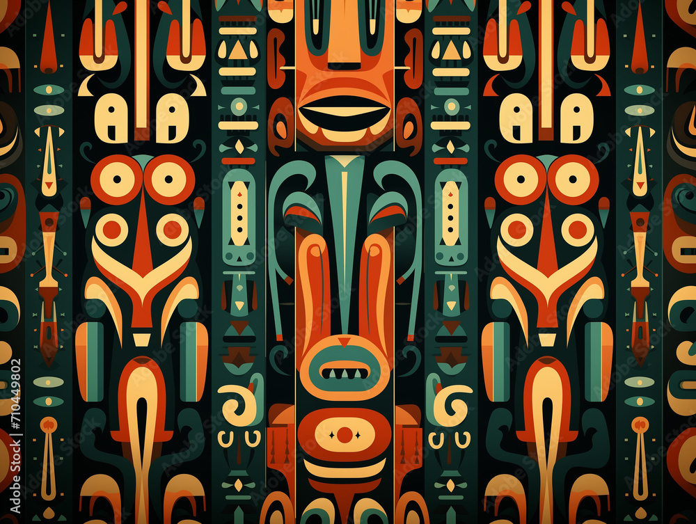 Wall mural Colorful Totem illustration