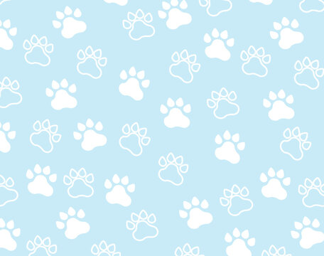 seamless pattern with the theme of dog or cat footprints, suitable for fabric motifs, pillows, blankets and others