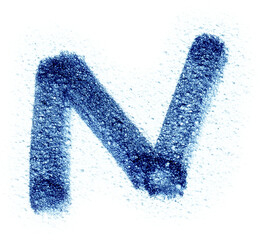 handwritten letter N with felt-tip pen isolated, png asset, poster element.
