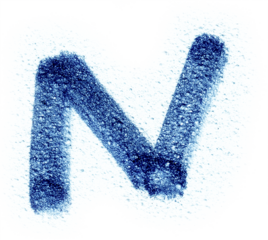 handwritten letter N with felt-tip pen isolated, png asset, poster element.
