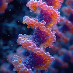 AI generated illustration of a gene on blurry background