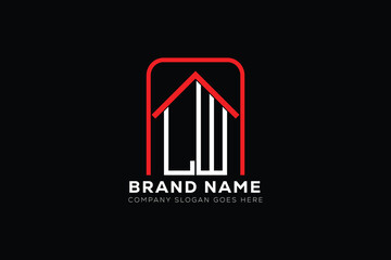 LW letter creative real estate vector logo design . LW creative initials letter logo concept. LW house sheap logo