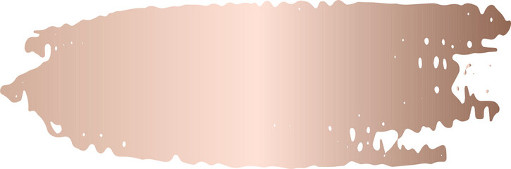 Pink gold ink grunge brush stroke illustration on transparent background.