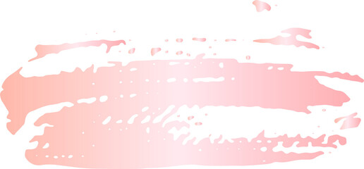 Pink gold ink grunge brush stroke illustration on transparent background.