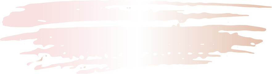 Pink gold ink grunge brush stroke illustration on transparent background.