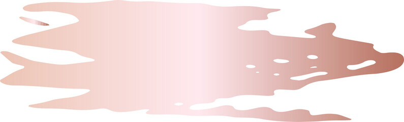 Pink gold ink grunge brush stroke illustration on transparent background.