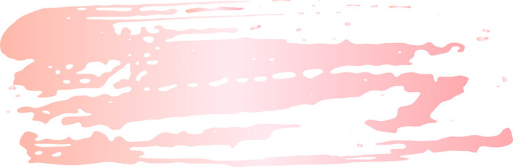 Pink gold ink grunge brush stroke illustration on transparent background.