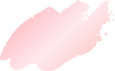 Gold pink brush stroke illustration on transparent background.