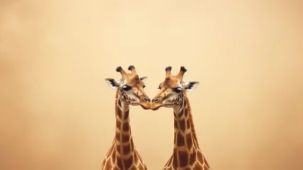 Gardinen two giraffes kissing and loving © MattiaZito