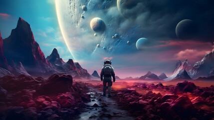 Fototapeta premium Futuristic Horizons: Space Travel and Adventure | Generative AI