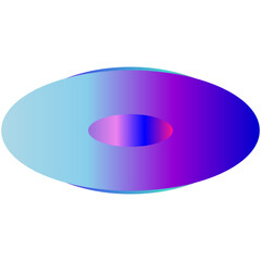 An abstract transparent cyberpunk oval shape design element.