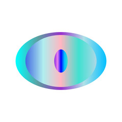An abstract transparent cyberpunk oval shape design element.