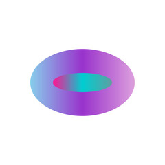 An abstract transparent cyberpunk oval shape design element.