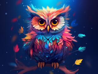 Obraz premium Colorful Owl illustration