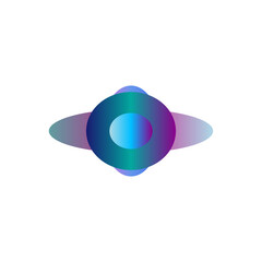 An abstract transparent cyberpunk oval shape design element.