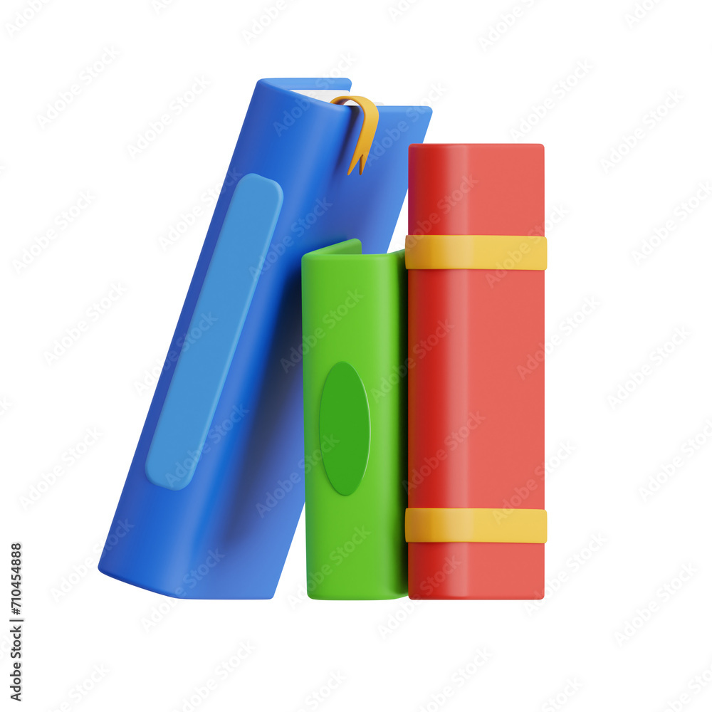 Poster 3d books model science of reading and learning. 3d illustration, 3d element, 3d rendering. 3d visual
