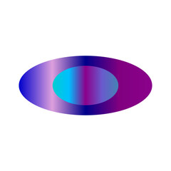 An abstract transparent cyberpunk oval shape design element.