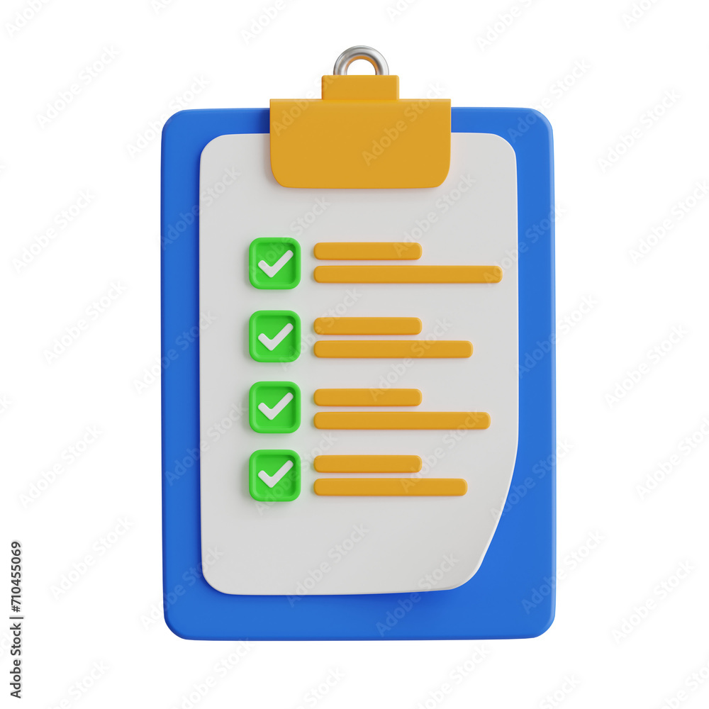Poster 3d clipboard model keeping work organized. 3d illustration, 3d element, 3d rendering. 3d visualizati