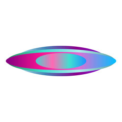 An abstract transparent cyberpunk oval shape design element.