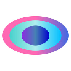 An abstract transparent cyberpunk oval shape design element.