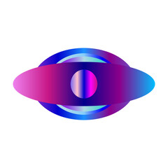 An abstract transparent cyberpunk oval shape design element.