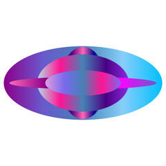 An abstract transparent cyberpunk oval shape design element.