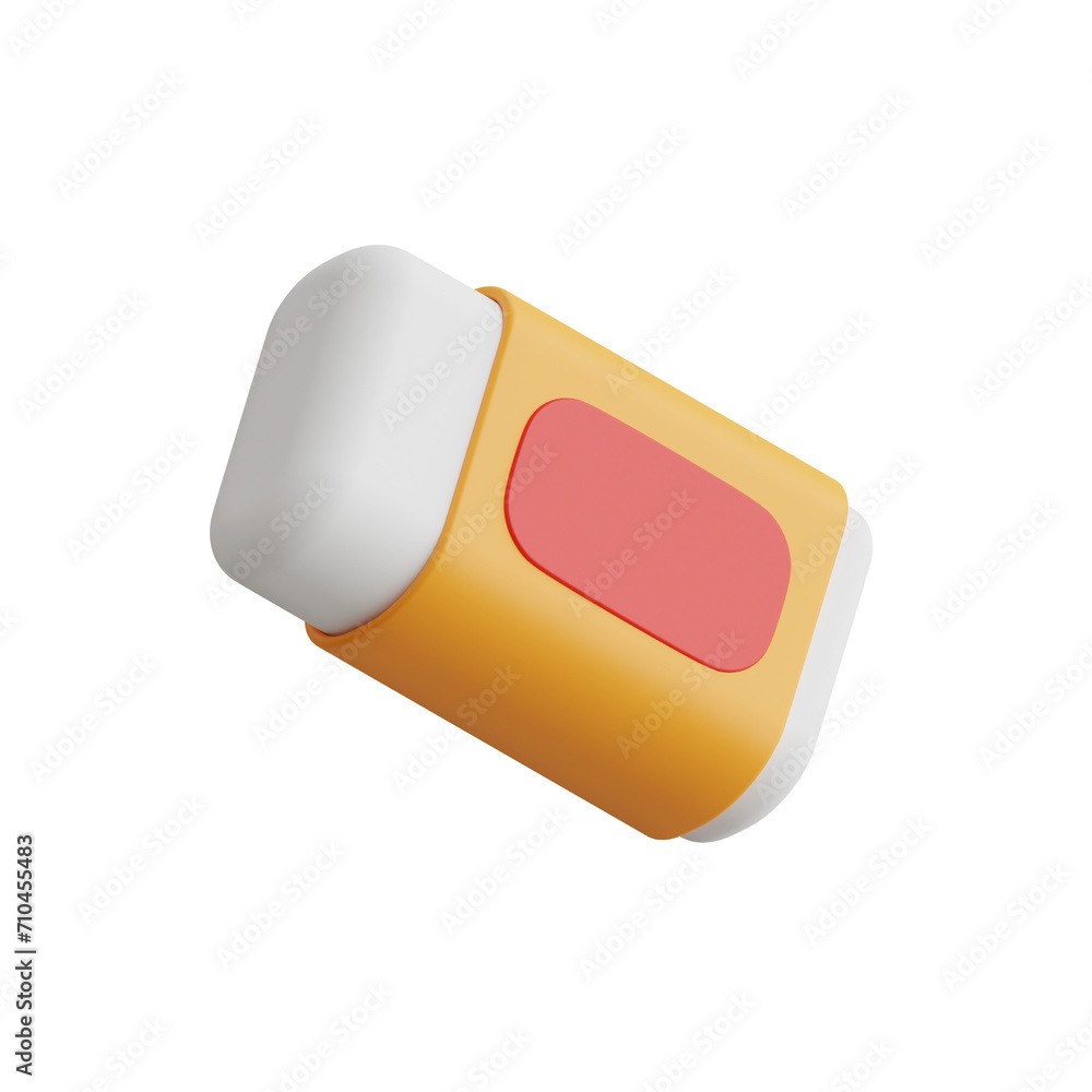 Poster 3d eraser model clean corrections. 3d illustration, 3d element, 3d rendering. 3d visualization isola