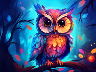 Fototapeta premium Colorful Owl illustration
