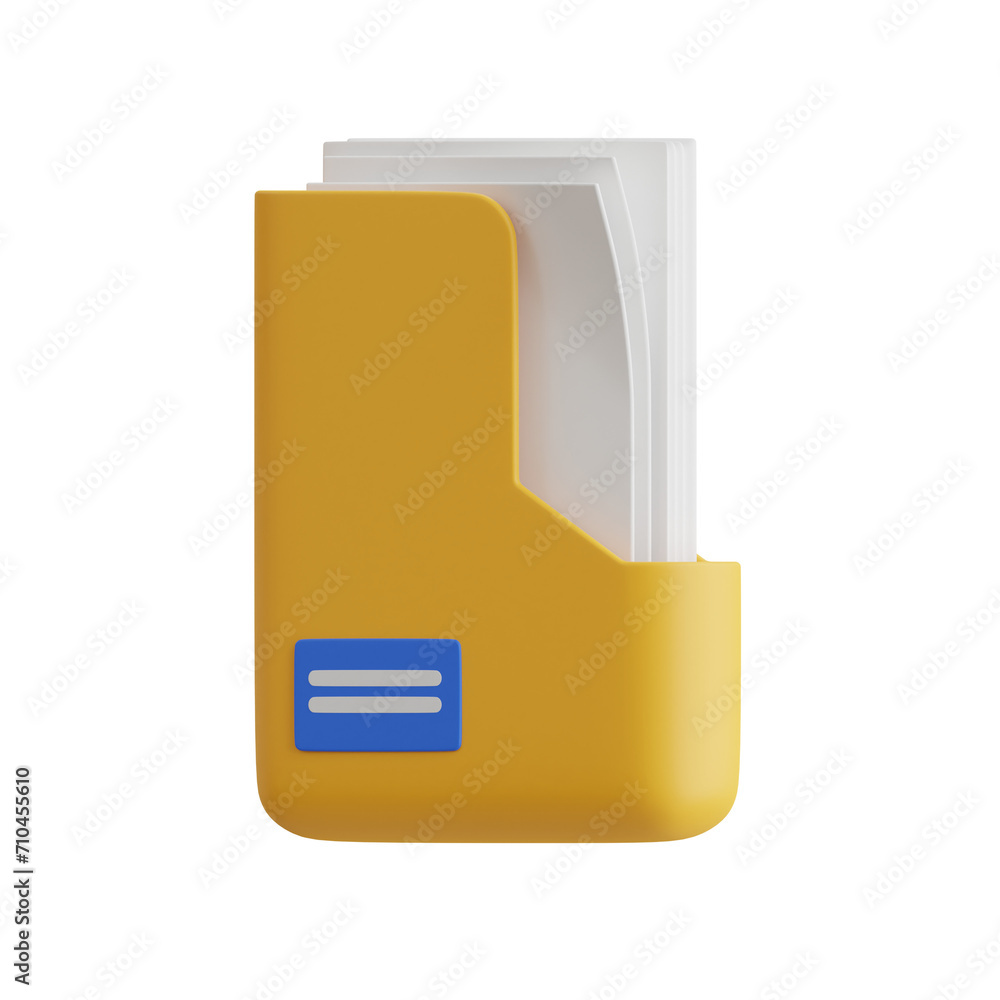 Poster 3d folder model effective file management. 3d illustration, 3d element, 3d rendering. 3d visualizati