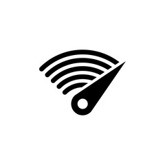 Wifi speed vector line icon illustration.