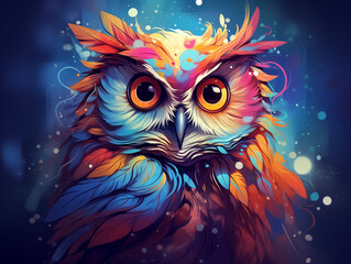 Fototapeta premium Colorful Owl illustration