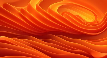 3D orange spiral waves abstract background