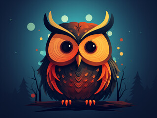 Naklejka premium Colorful Owl illustration