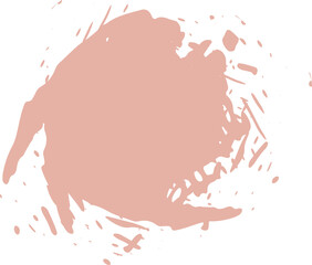 Pastel ink grunge brush stroke illustration on transparent background.