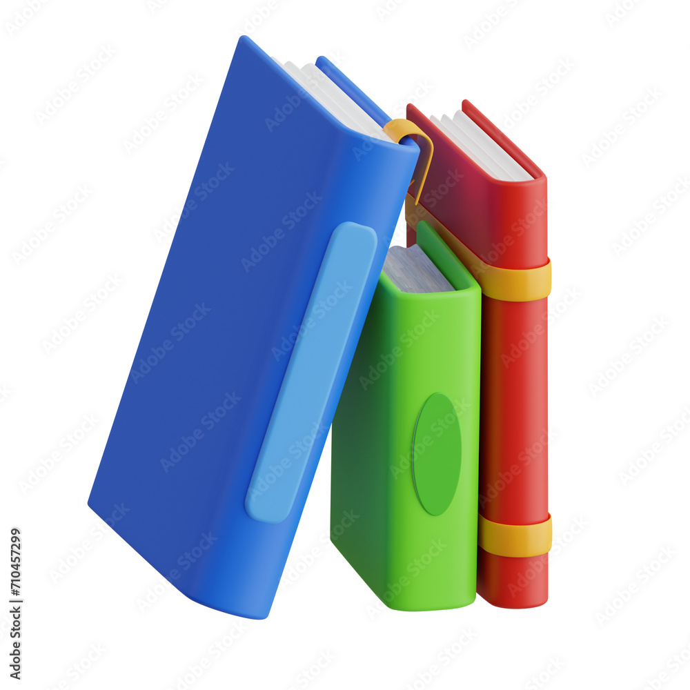 Poster 3d books model science of reading and learning. 3d illustration, 3d element, 3d rendering. 3d visual