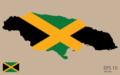 Vector map of Jamaica. Vector design isolated on grey background.
