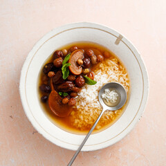 Traditional dried fruits soup with rice