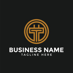 Obraz premium Letter T blockchain and crypto logo, blockchain logo, crypto logo, digital currency logo icon and symbol for cryptocurrency website and business, techfinance logo