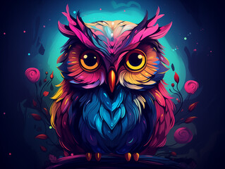 Obraz premium Colorful Owl illustration