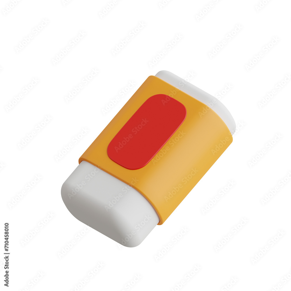 Poster 3d eraser model clean corrections. 3d illustration, 3d element, 3d rendering. 3d visualization isola