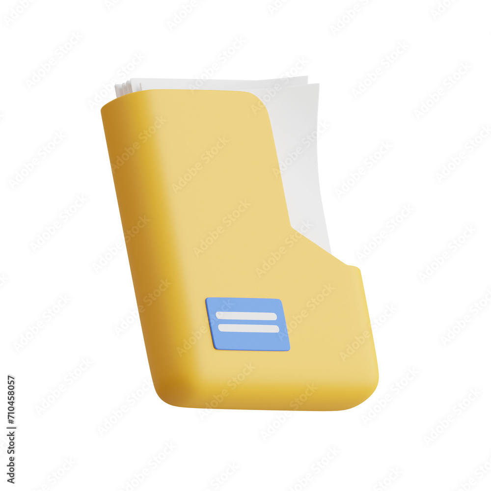 Poster 3d folder model effective file management. 3d illustration, 3d element, 3d rendering. 3d visualizati
