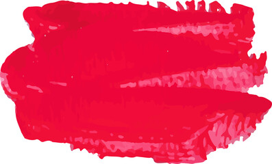 Red brush stroke watercolor illustration on transparent background.
