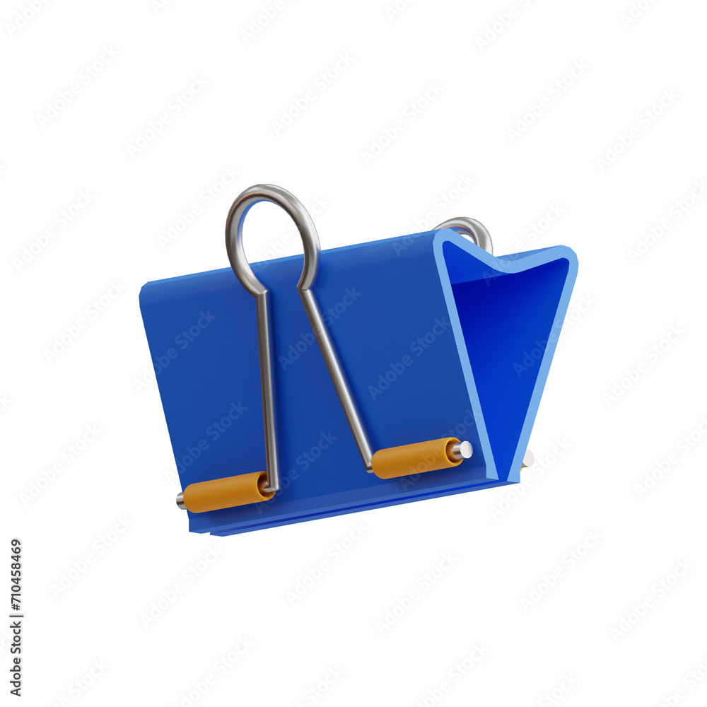 Poster 3d paper clip model ordinary objects with clips. 3d illustration, 3d element, 3d rendering. 3d visua