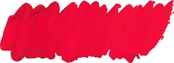 Red brush stroke watercolor illustration on transparent background.
