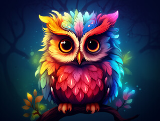 Obraz premium Colorful Owl illustration