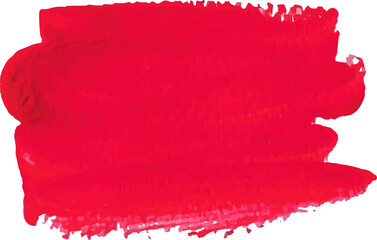 Red brush stroke watercolor illustration on transparent background.