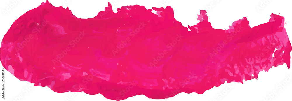 Sticker pink brush stroke watercolor illustration on transparent background.