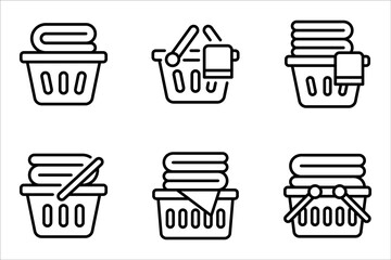 Laundry basket icon set. sign for mobile concept and web design on white background. EPS 10