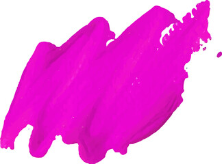 Pink brush stroke watercolor illustration on transparent background.