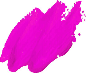 Pink brush stroke watercolor illustration on transparent background.